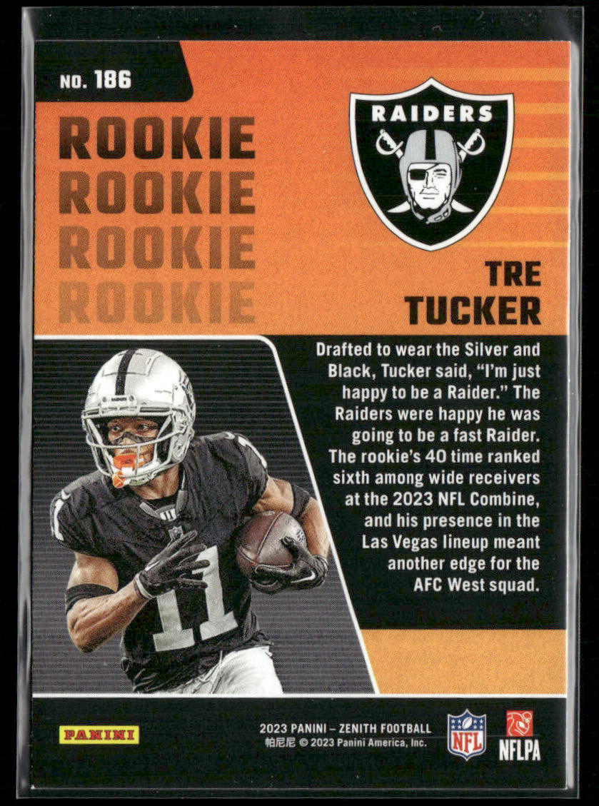 Tre Tucker 2023 Panini Zenith Retail #186 RC Las Vegas Raiders