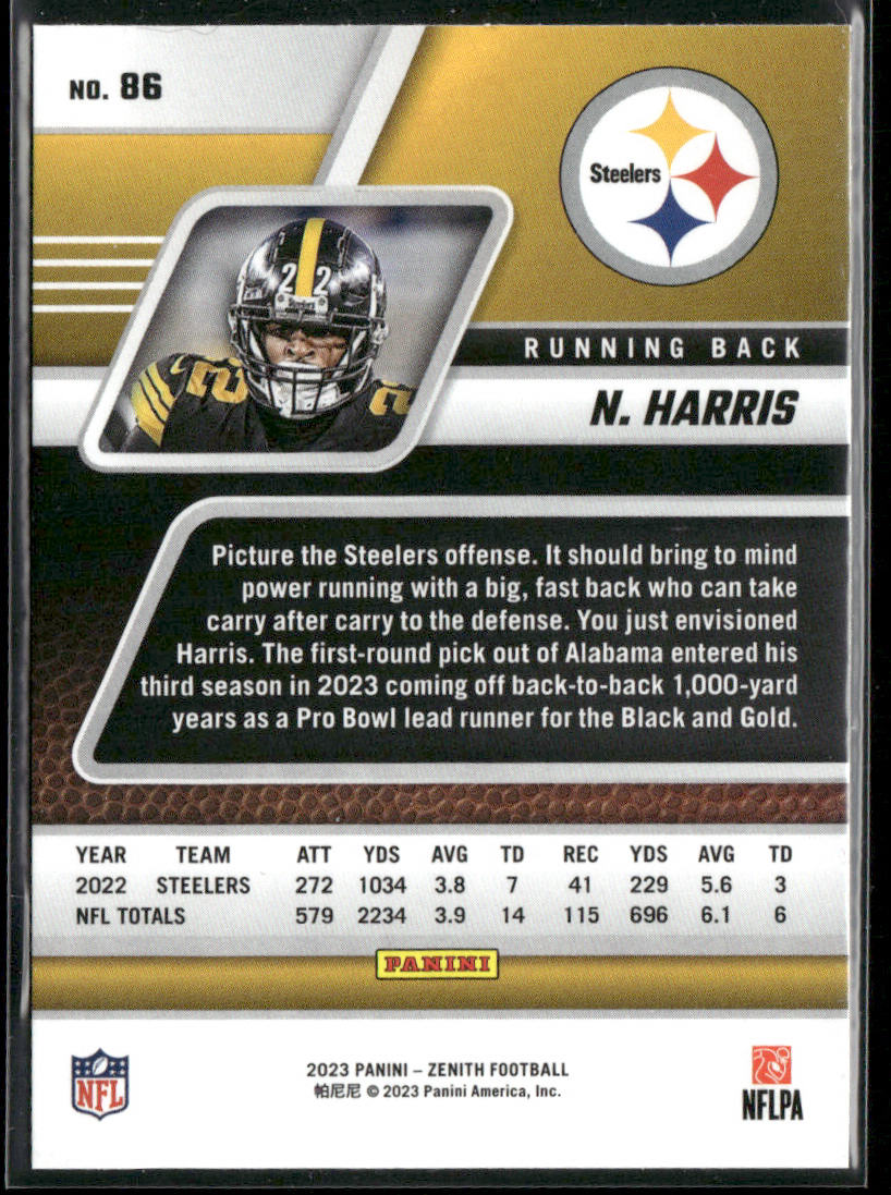 Najee Harris 2023 Panini Zenith Retail #86 Pittsburgh Steelers