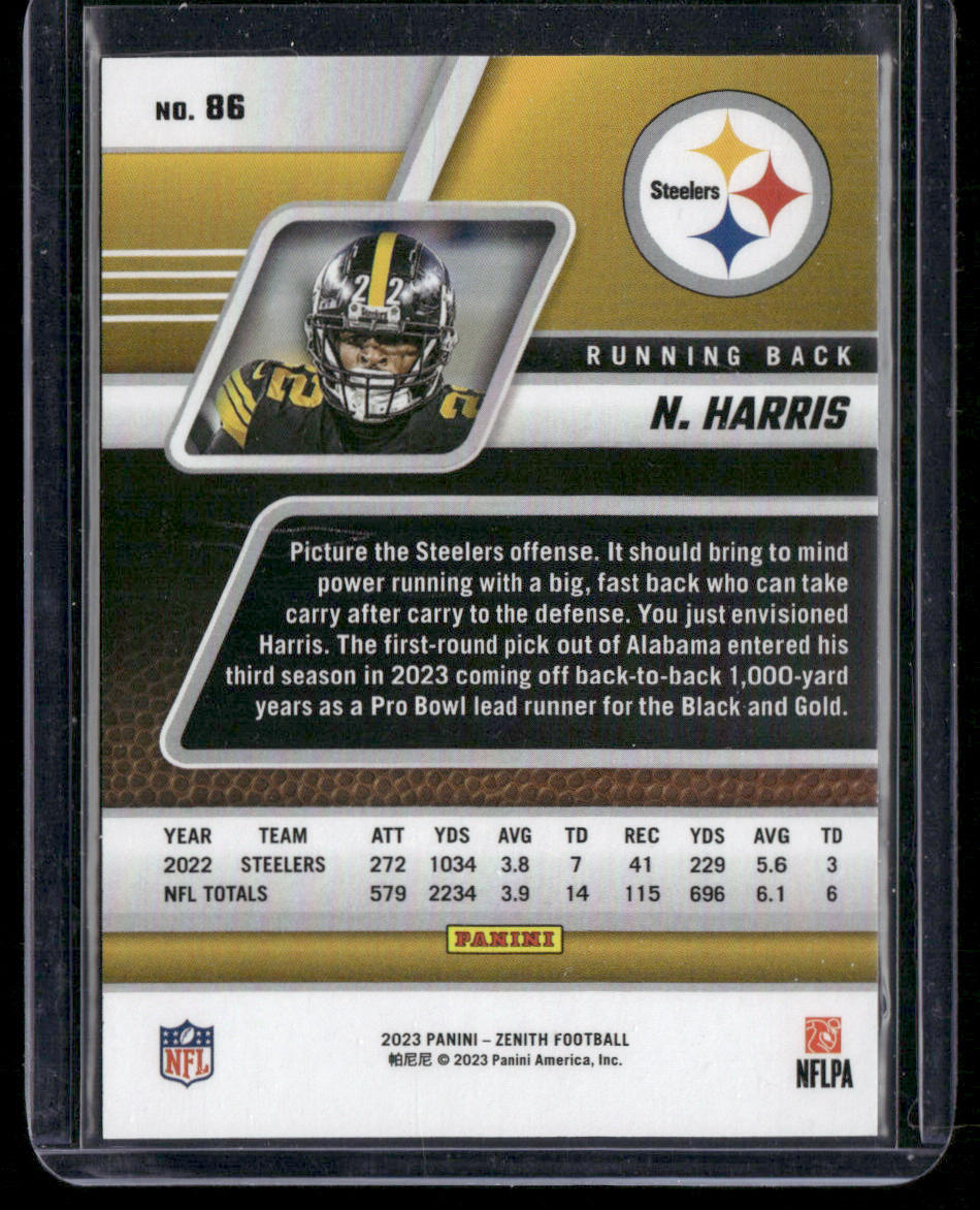 Najee Harris 2023 Panini Zenith 3rd Down #86 SN Pittsburgh Steelers