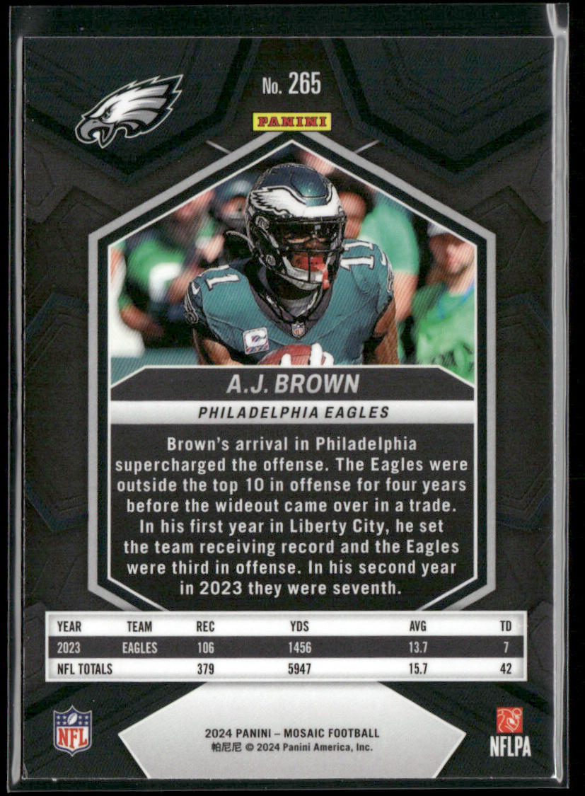 A.J. Brown 2024 Panini Mosaic #265 Philadelphia Eagles