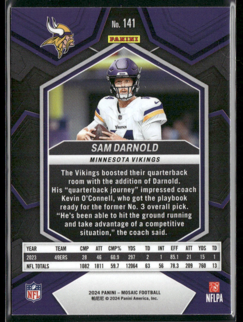 Sam Darnold 2024 Panini Mosaic #141 Minnesota Vikings