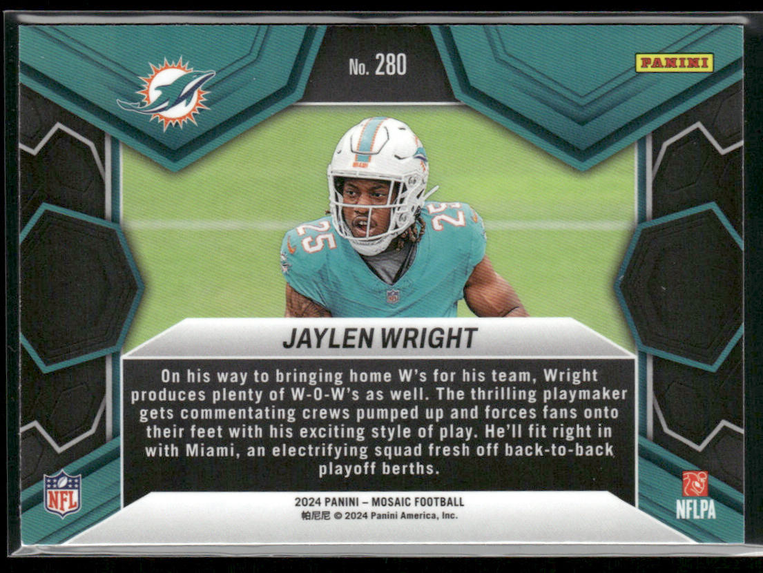 Jaylen Wright 2024 Panini Mosaic #280 Miami Dolphins