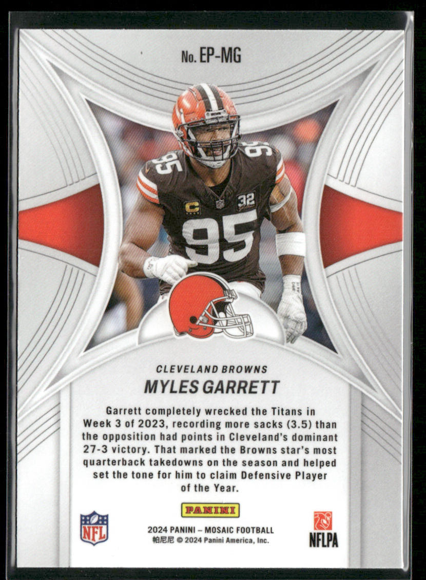 Myles Garrett 2024 Panini Mosaic Epic Performers #EP-MG Cleveland Browns