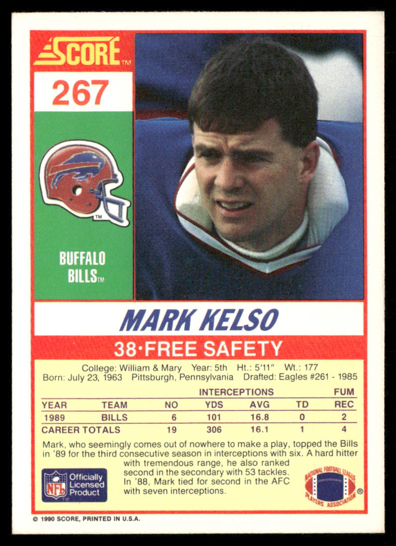 Mark Kelso 1990 Score #267 Buffalo Bills
