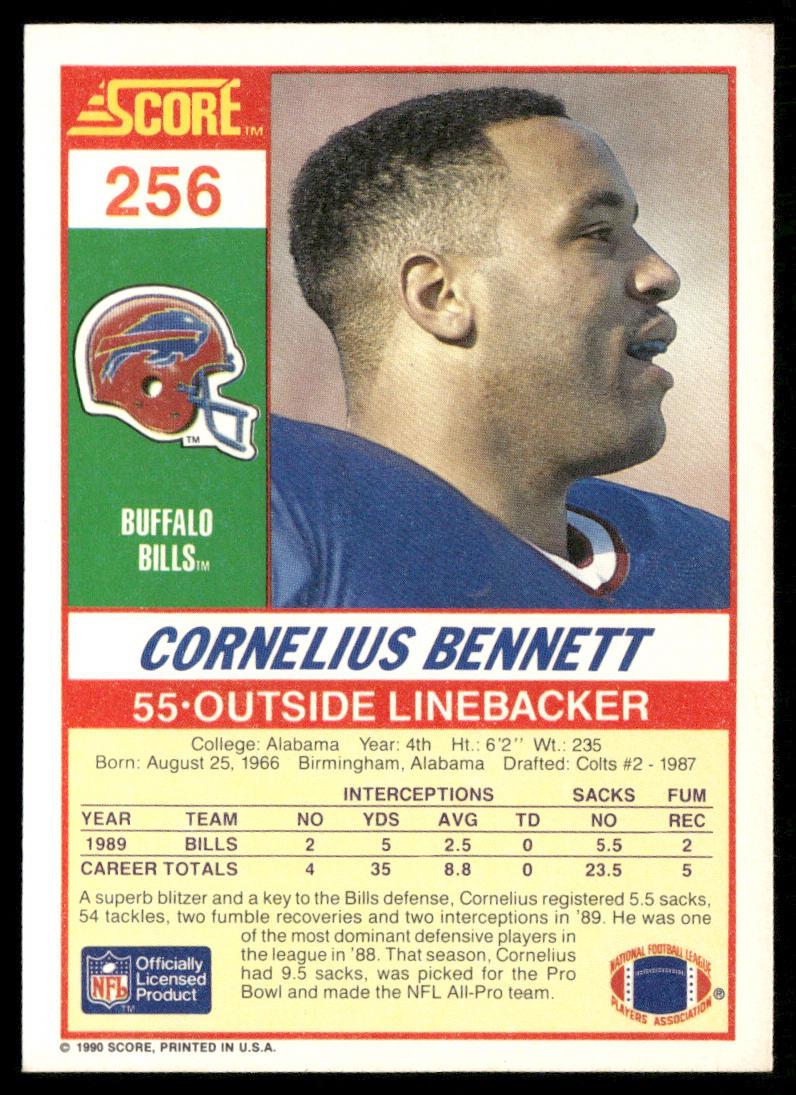 Cornelius Bennett 1990 Score #256 Buffalo Bills