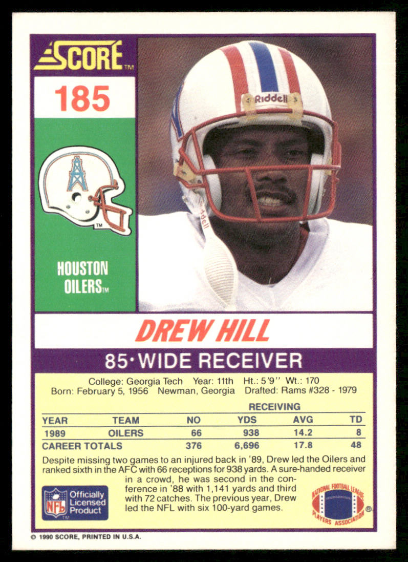 Drew Hill 1990 Score #185 Houston Oilers