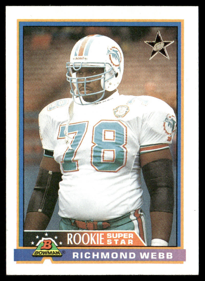 Richmond Webb 1991 Bowman #2b B* in copyright on back Miami Dolphins