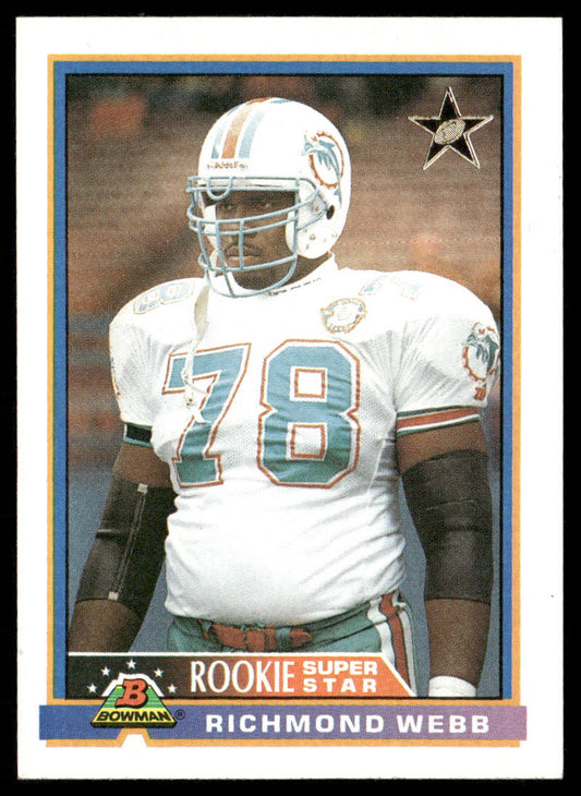 Richmond Webb 1991 Bowman #2b B* in copyright on back Miami Dolphins