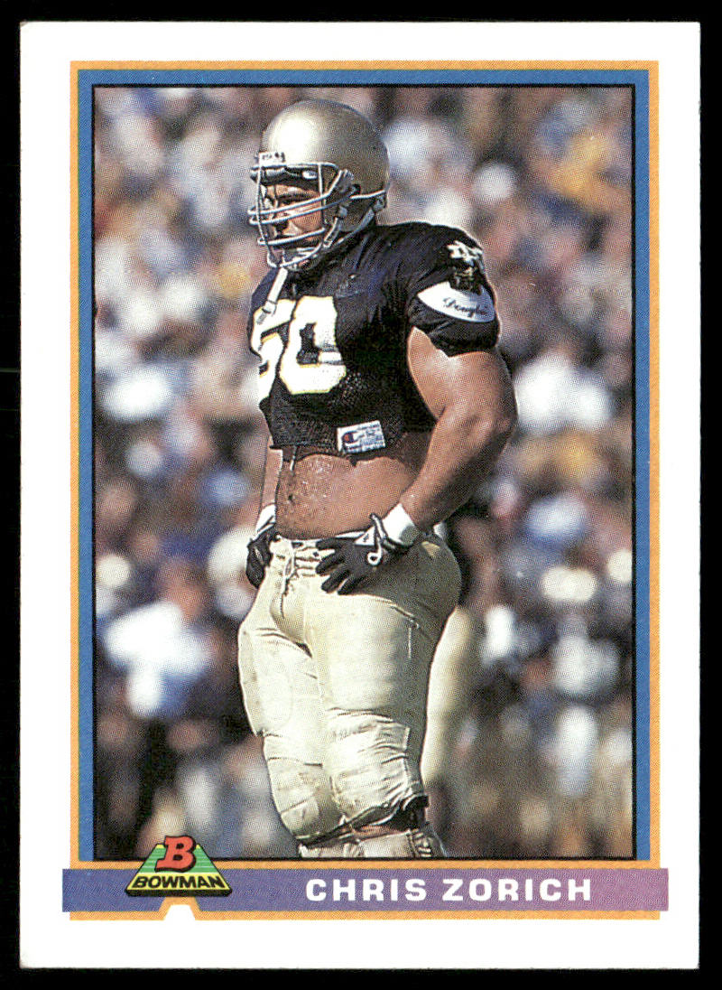 Chris Zorich 1991 Bowman #71 RC Chicago Bears