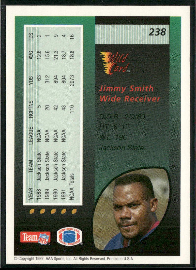 Jimmy Smith 1992 Wild Card #238 RC Dallas Cowboys