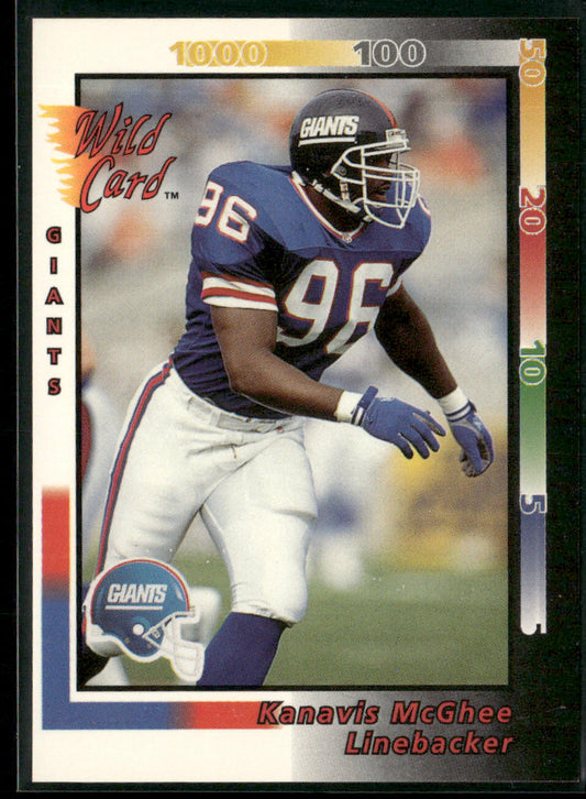 Kanavis McGhee 1992 Wild Card #188 New York Giants