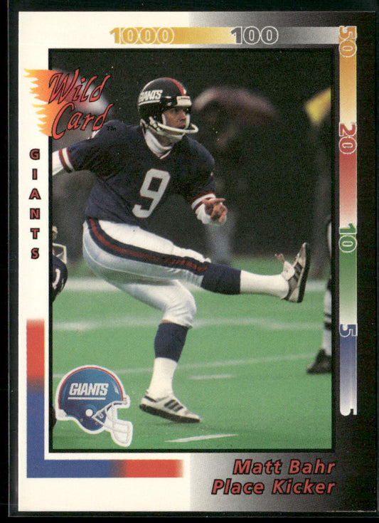 Matt Bahr 1992 Wild Card #185 New York Giants