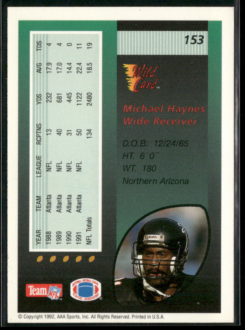 Michael Haynes 1992 Wild Card #153 Atlanta Falcons