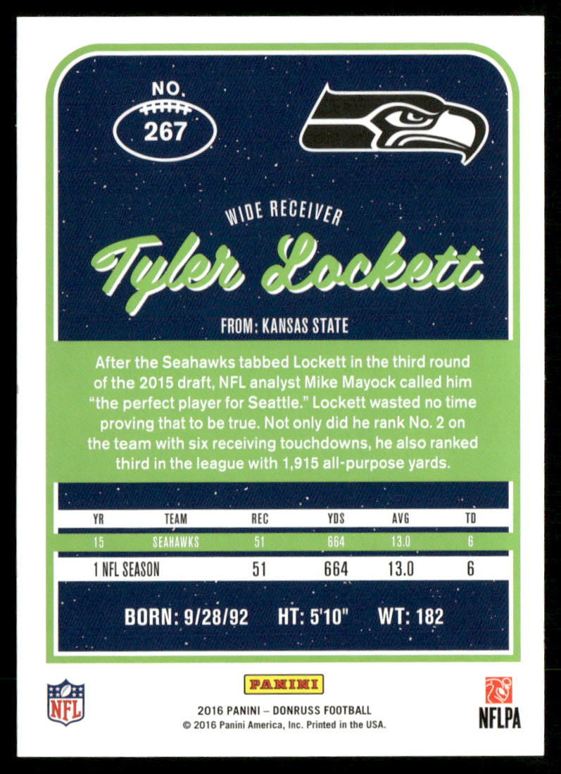 Tyler Lockett 2016 Donruss #267 Seattle Seahawks