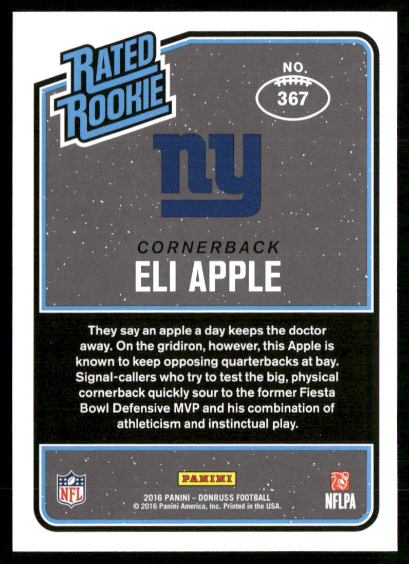 Eli Apple 2016 Donruss #367 RC New York Giants