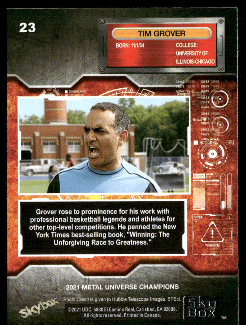 Tim Grover 2021 SkyBox Metal Universe Champions #23