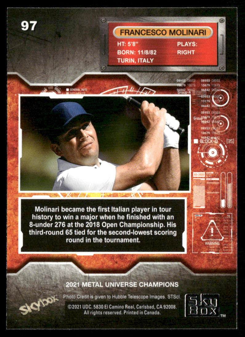 Francesco Molinari 2021 SkyBox Metal Universe Champions #97