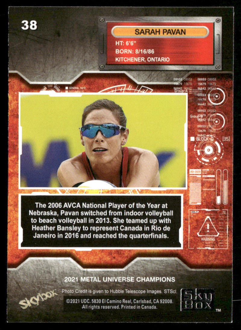 Sarah Pavan 2021 SkyBox Metal Universe Champions #38