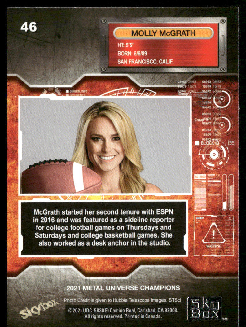 Molly McGrath 2021 SkyBox Metal Universe Champions #46