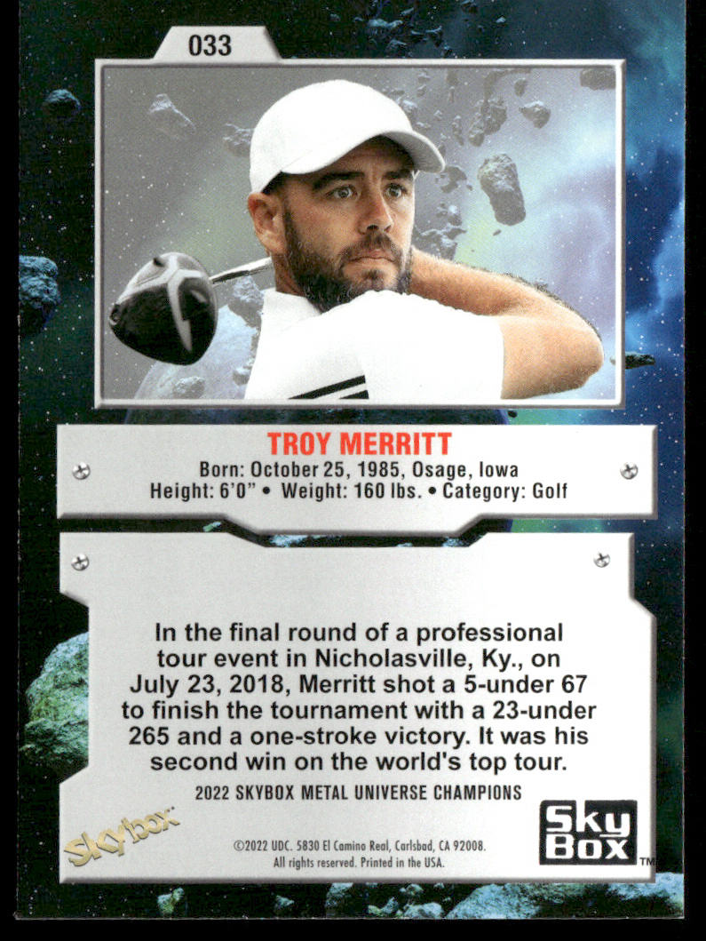 Troy Merritt 2022 SkyBox Metal Universe Champions #033