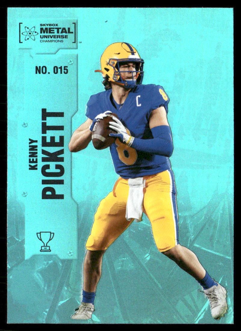 Kenny Pickett 2022 SkyBox Metal Universe Champions Aqua #015
