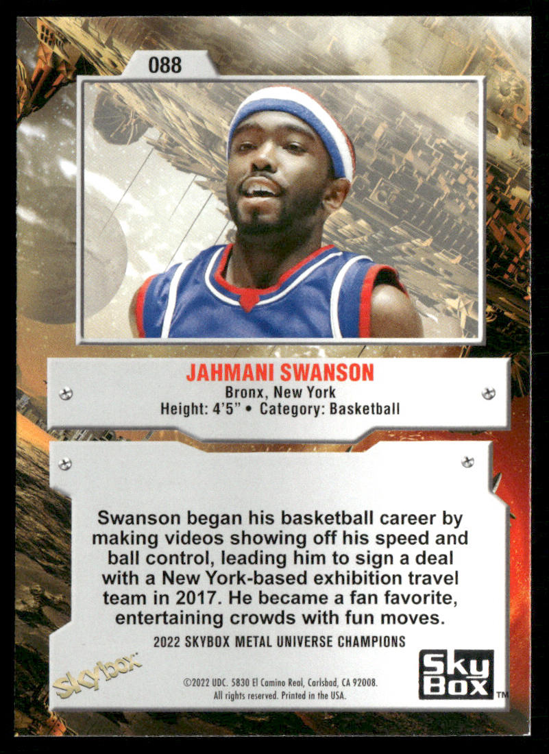 Jahmani Swanson 2022 SkyBox Metal Universe Champions #088