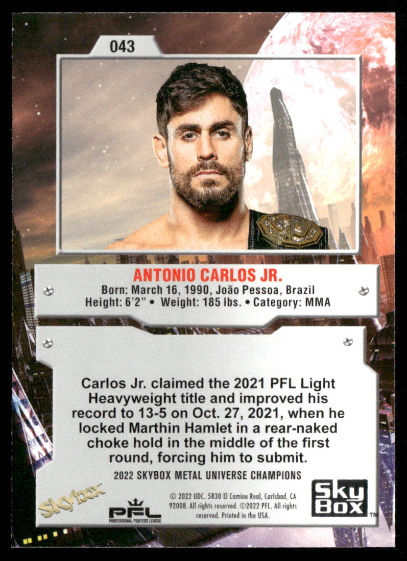 Antonio Carlos Jr. 2022 SkyBox Metal Universe Champions #043