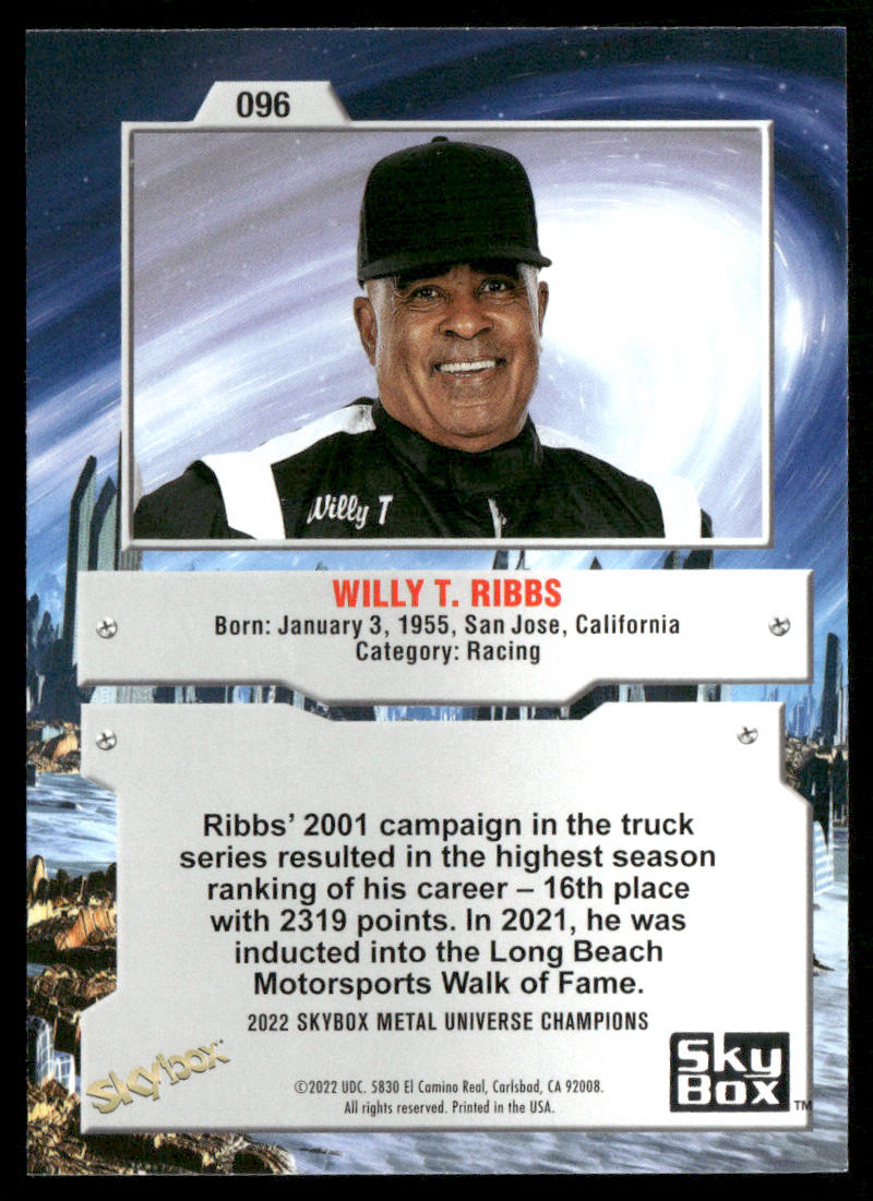 Willy T. Ribbs 2022 SkyBox Metal Universe Champions #096