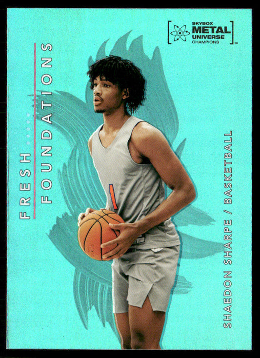 Shaedon Sharpe 2022 SkyBox Metal Universe Champions Fresh Foundations Aqua #FF50