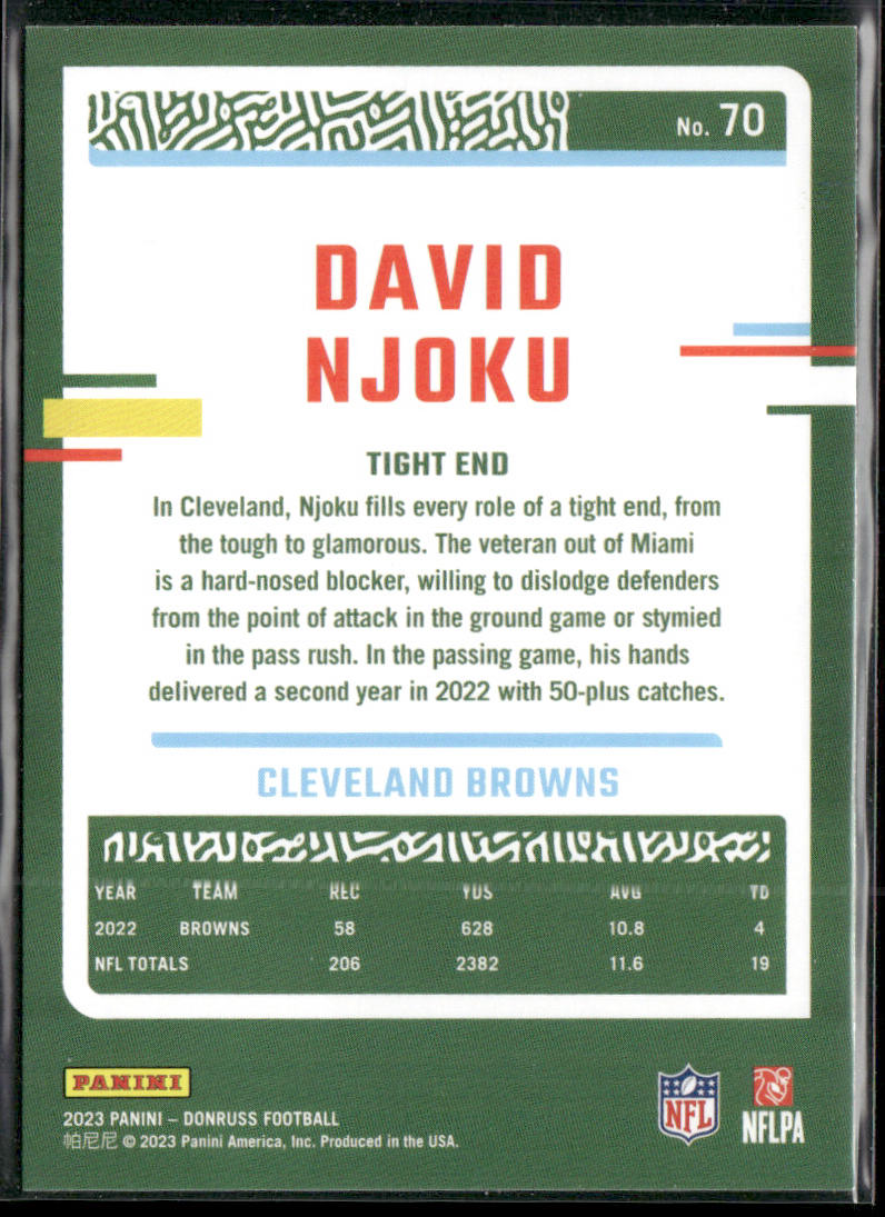 2023 Donruss #70 David Njoku