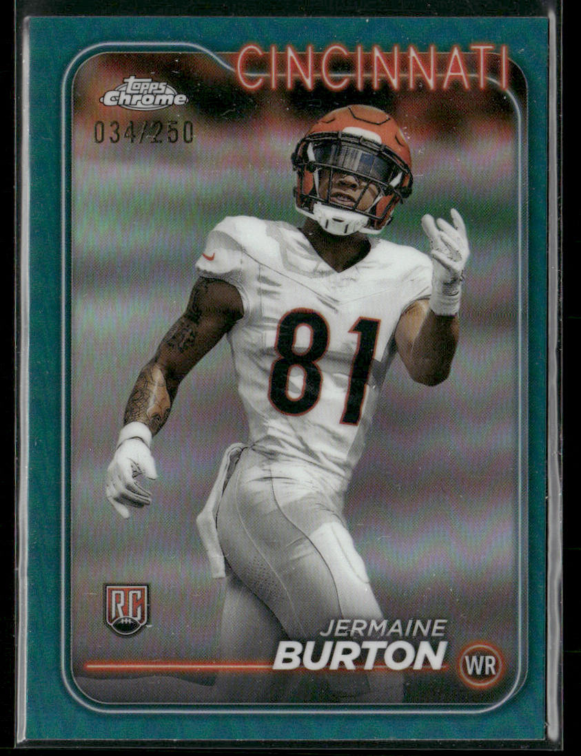 2024 Topps Chrome #240 Jermaine Burton Teal Refractor #/250