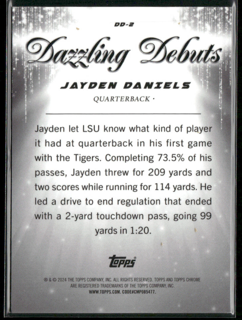 2024 Topps Chrome #DD-2 Jayden Daniels Dazzling Debuts