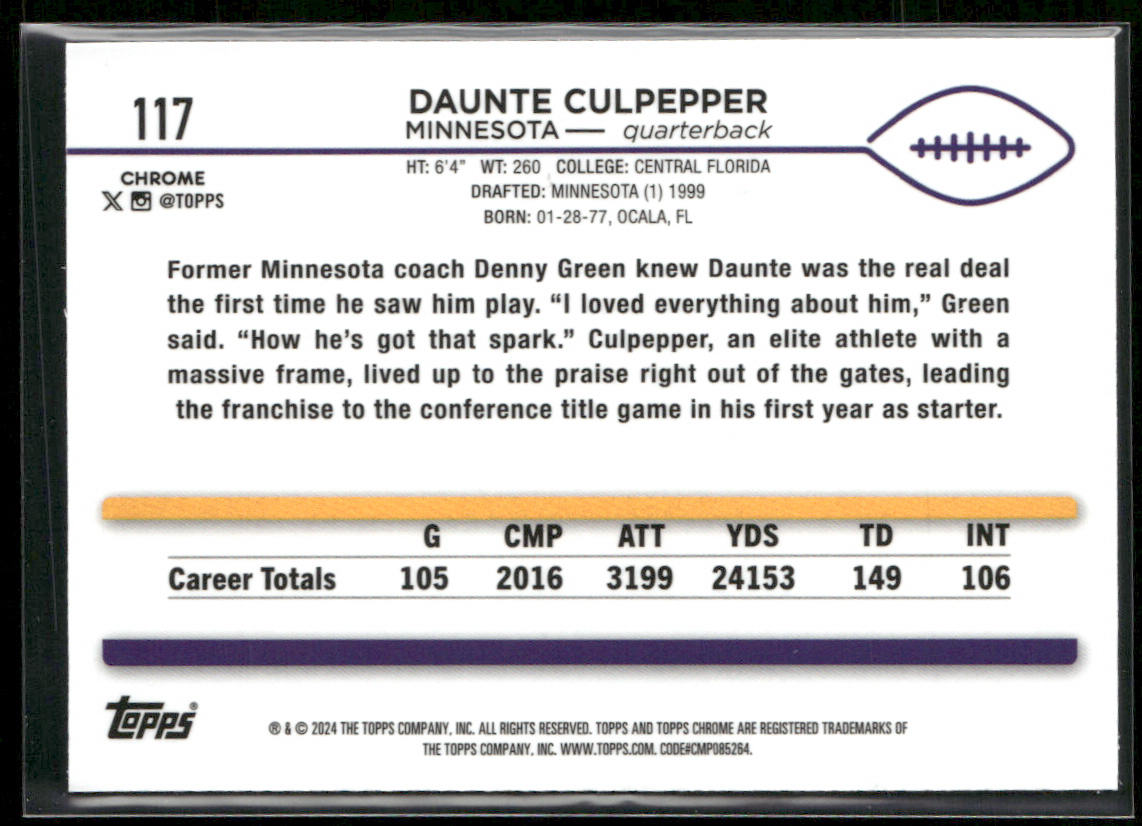 2024 Topps Chrome #117 Daunte Culpepper