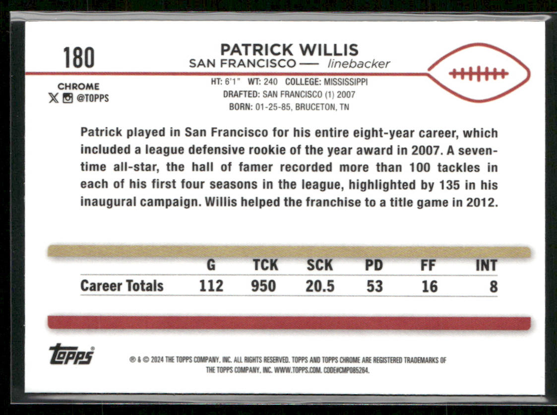 2024 Topps Chrome #180 Patrick Willis