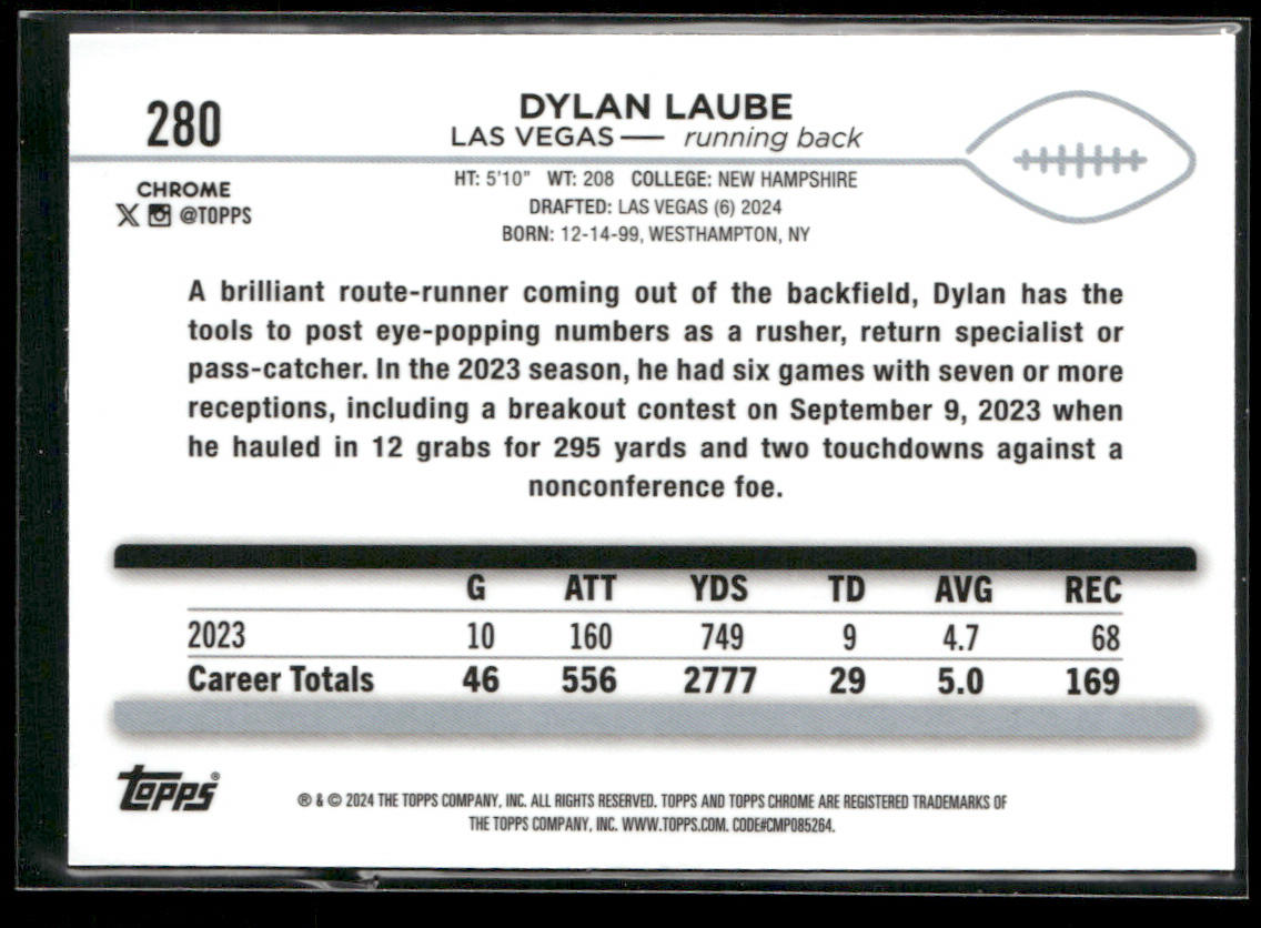 2024 Topps Chrome #280 Dylan Laube