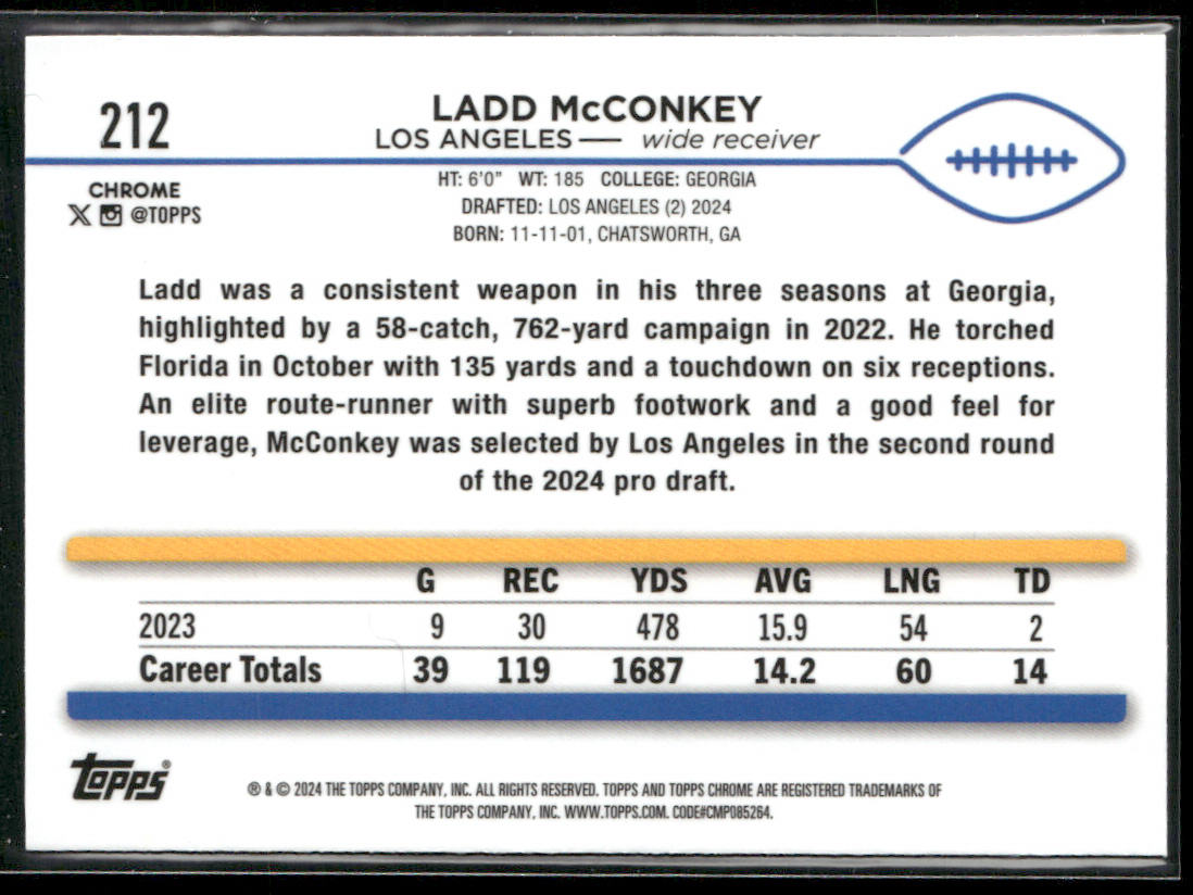 2024 Topps Chrome #212 Ladd McConkey