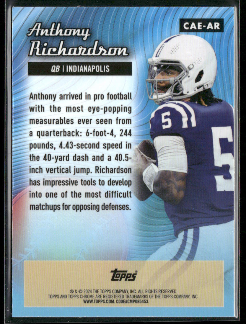 2024 Topps Chrome #CAE-AR Anthony Richardson Chrome All-Etch Pink Refractor