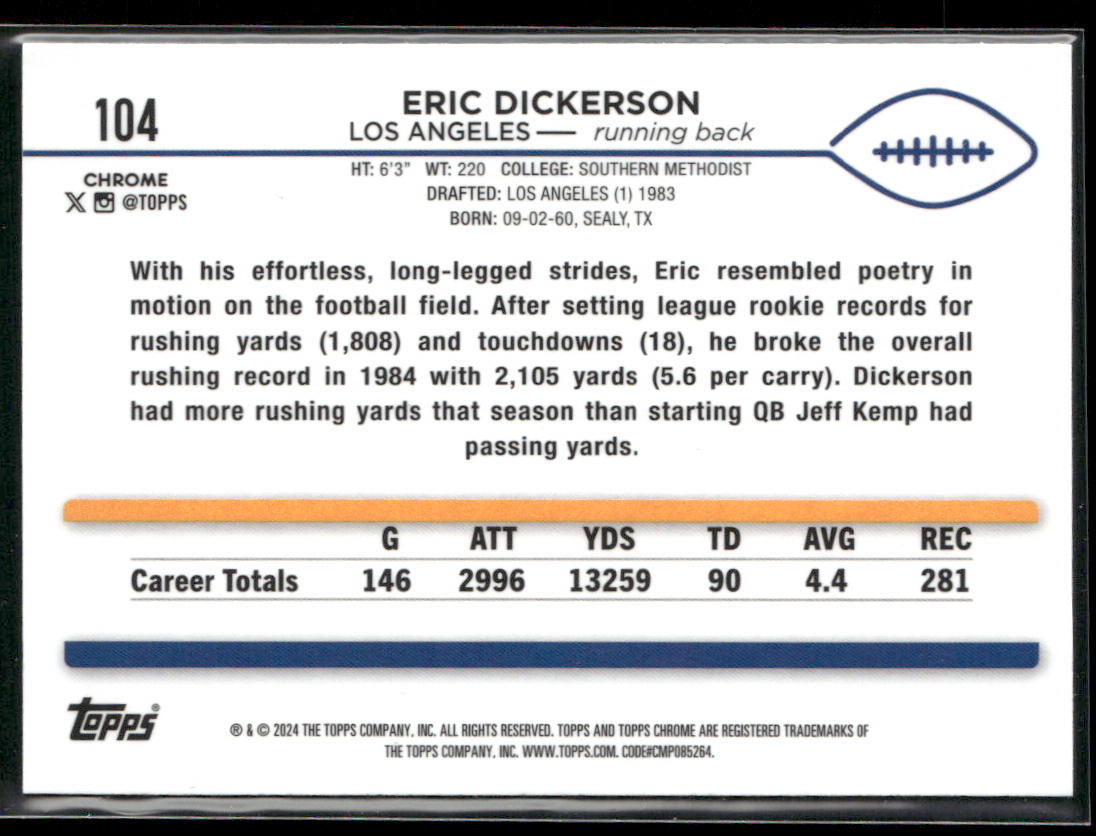 2024 Topps Chrome #104 Eric Dickerson
