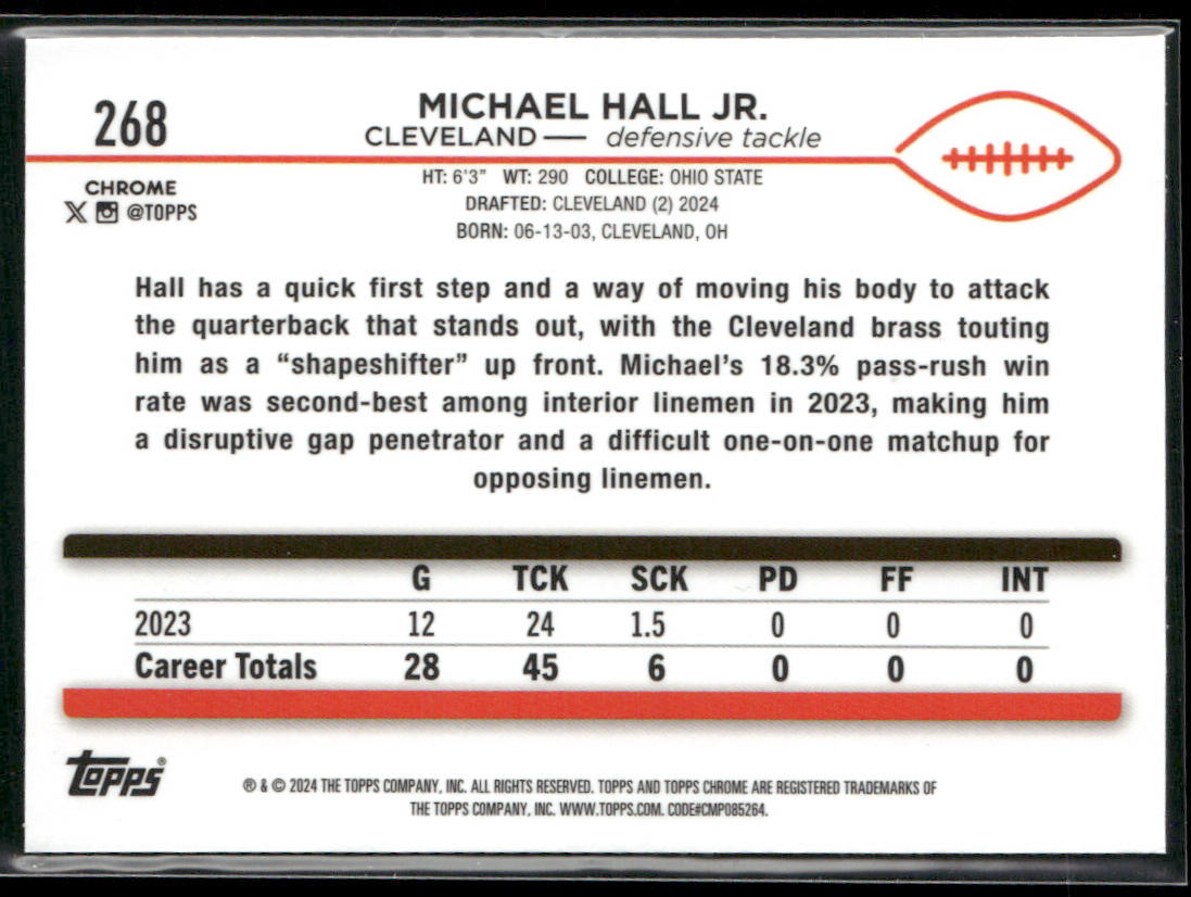 2024 Topps Chrome #268 Michael Hall Jr.