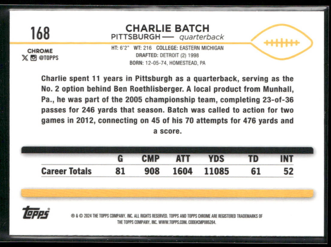 2024 Topps Chrome #168 Charlie Batch