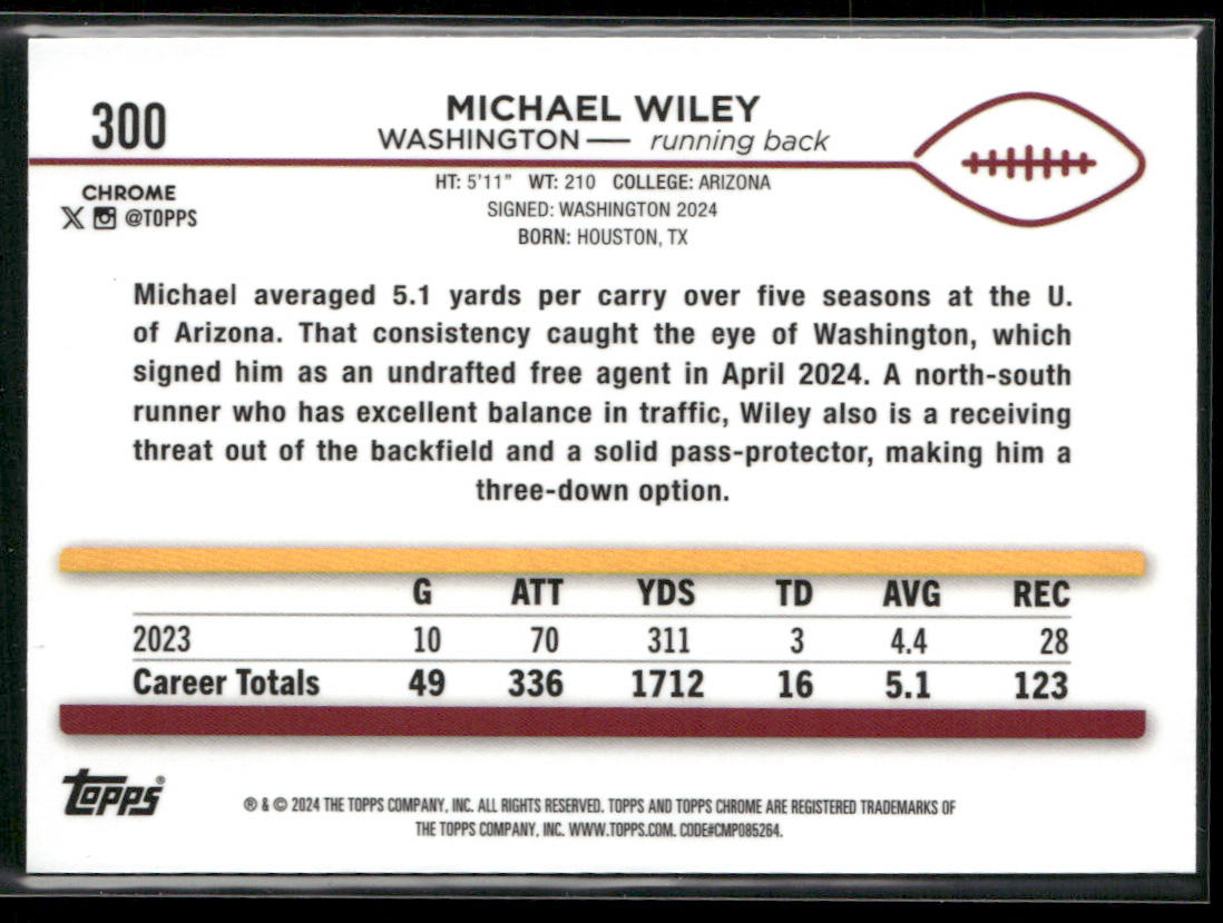 2024 Topps Chrome #300 Michael Wiley