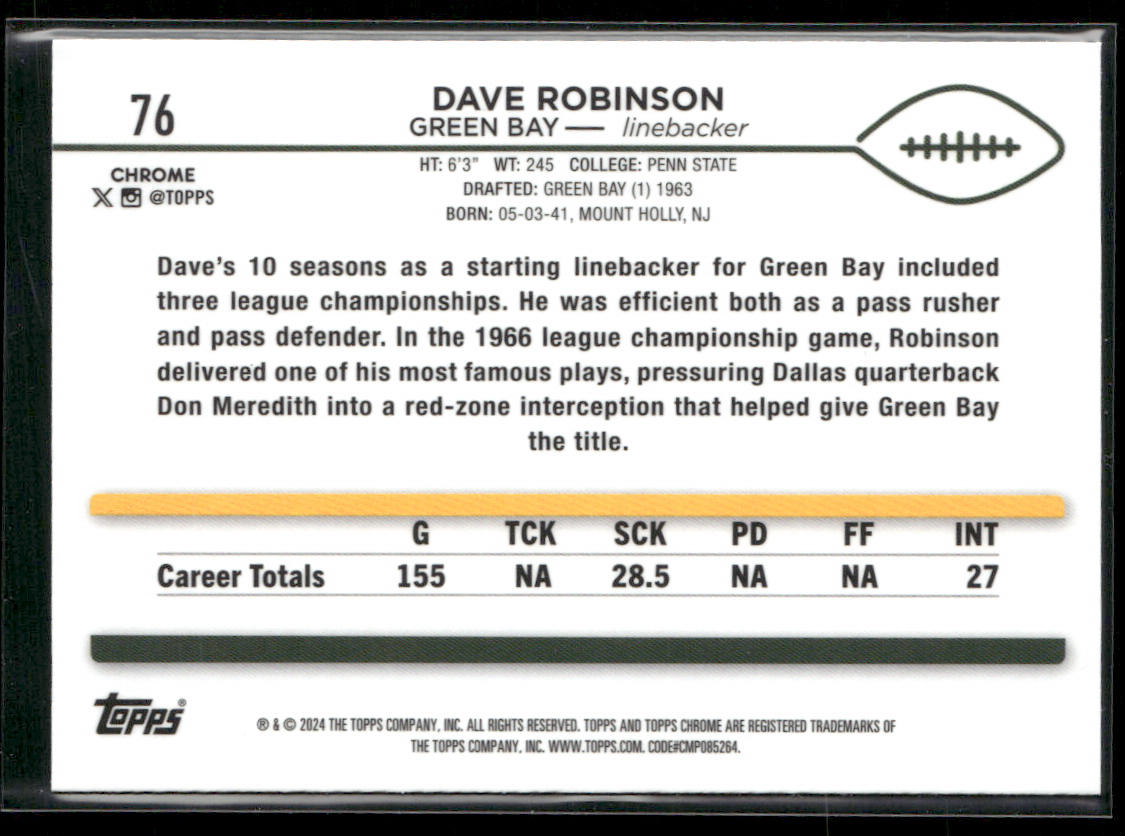 2024 Topps Chrome #76 Dave Robinson