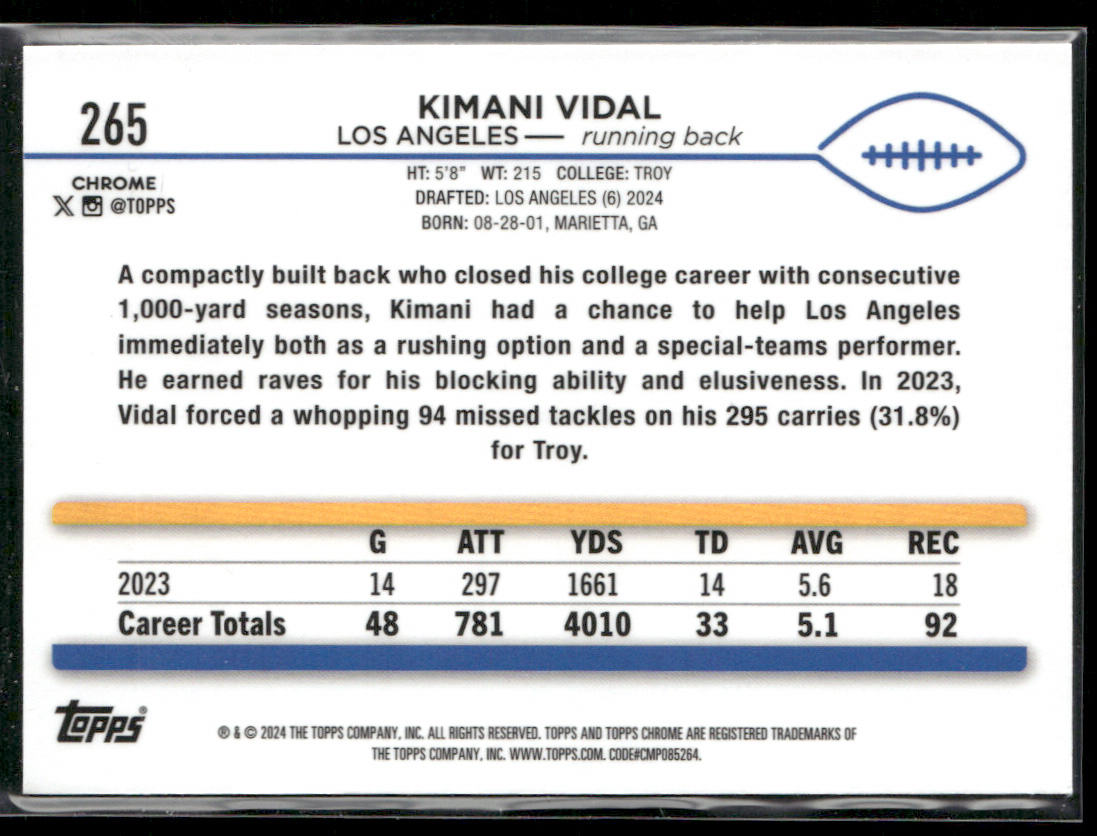 2024 Topps Chrome #265 Kimani Vidal