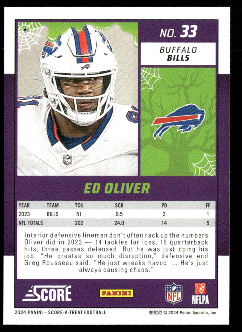2024 Score-A-Treat #33 Ed Oliver