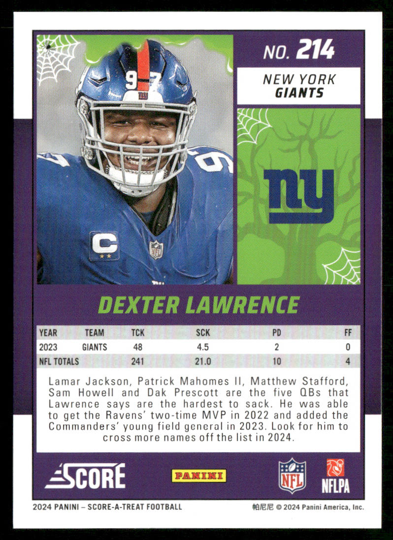 2024 Score-A-Treat #214 Dexter Lawrence