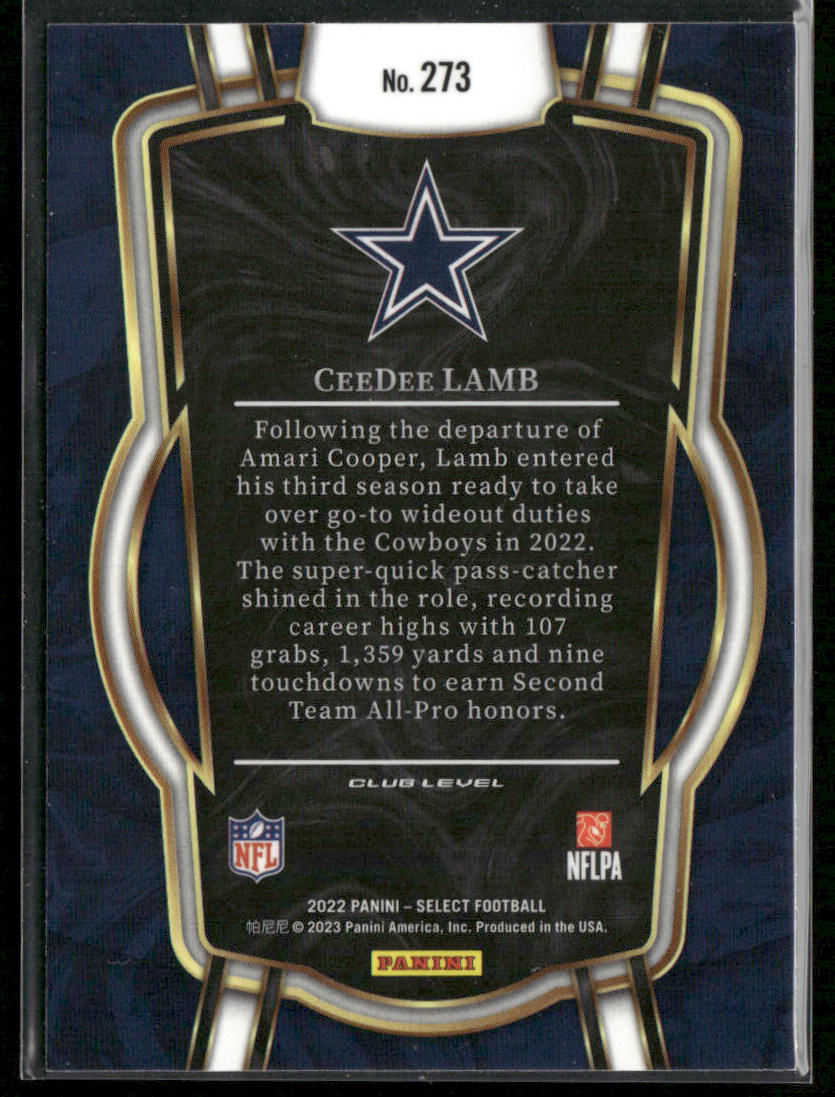 CeeDee Lamb 2022 Panini Select #273 Dallas Cowboys