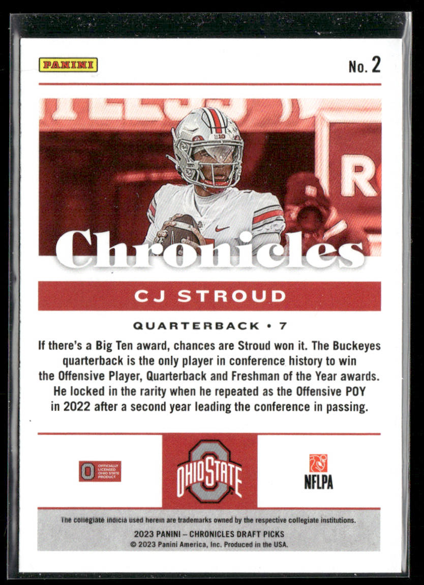 C.J. Stroud 2023 Panini Chronicles Draft Picks #2 Ohio State Buckeyes
