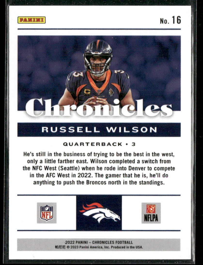 Russell Wilson 2022 Panini Chronicles #16 Denver Broncos