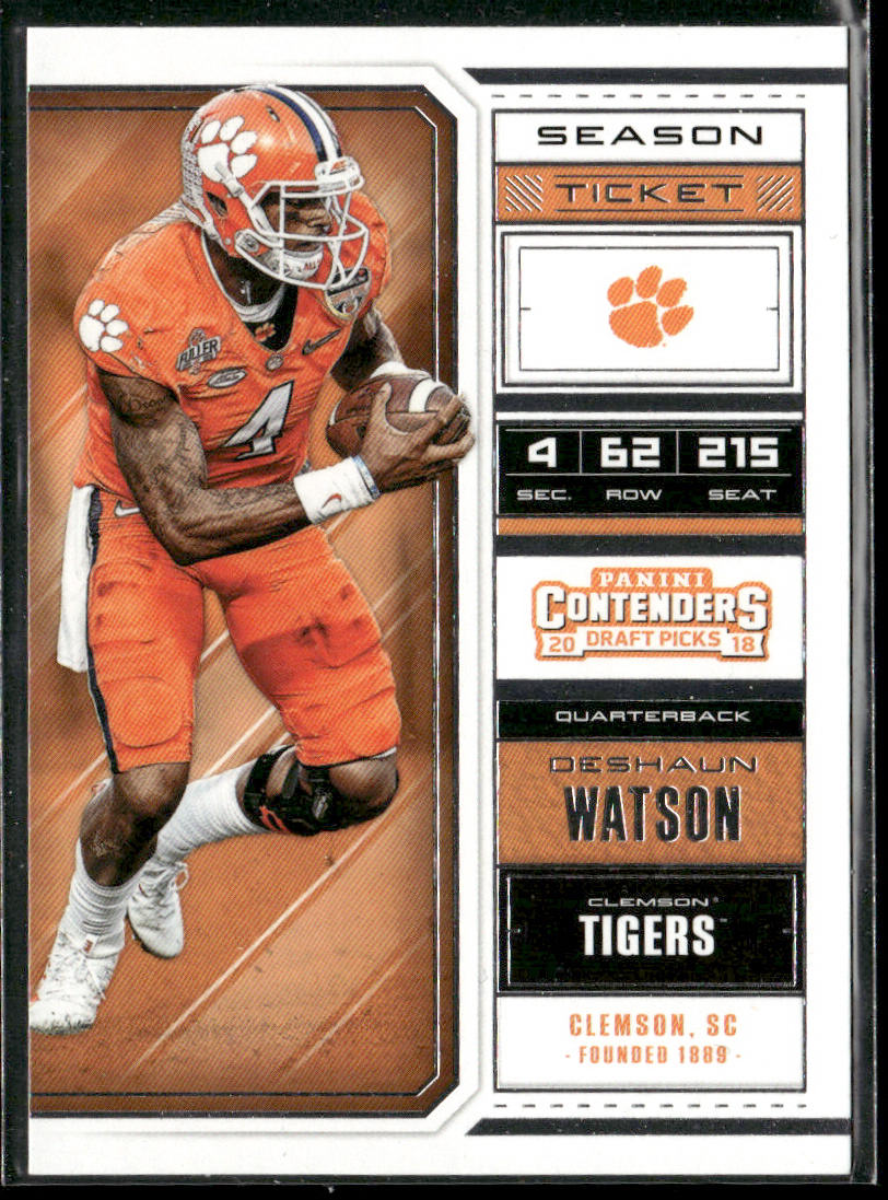 Deshaun Watson 2018 Panini Contenders Draft Picks #33 Clemson Tigers