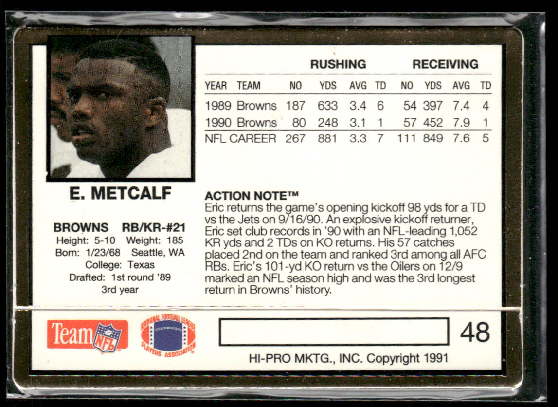 Eric Metcalf 1991 Action Packed #48 Cleveland Browns